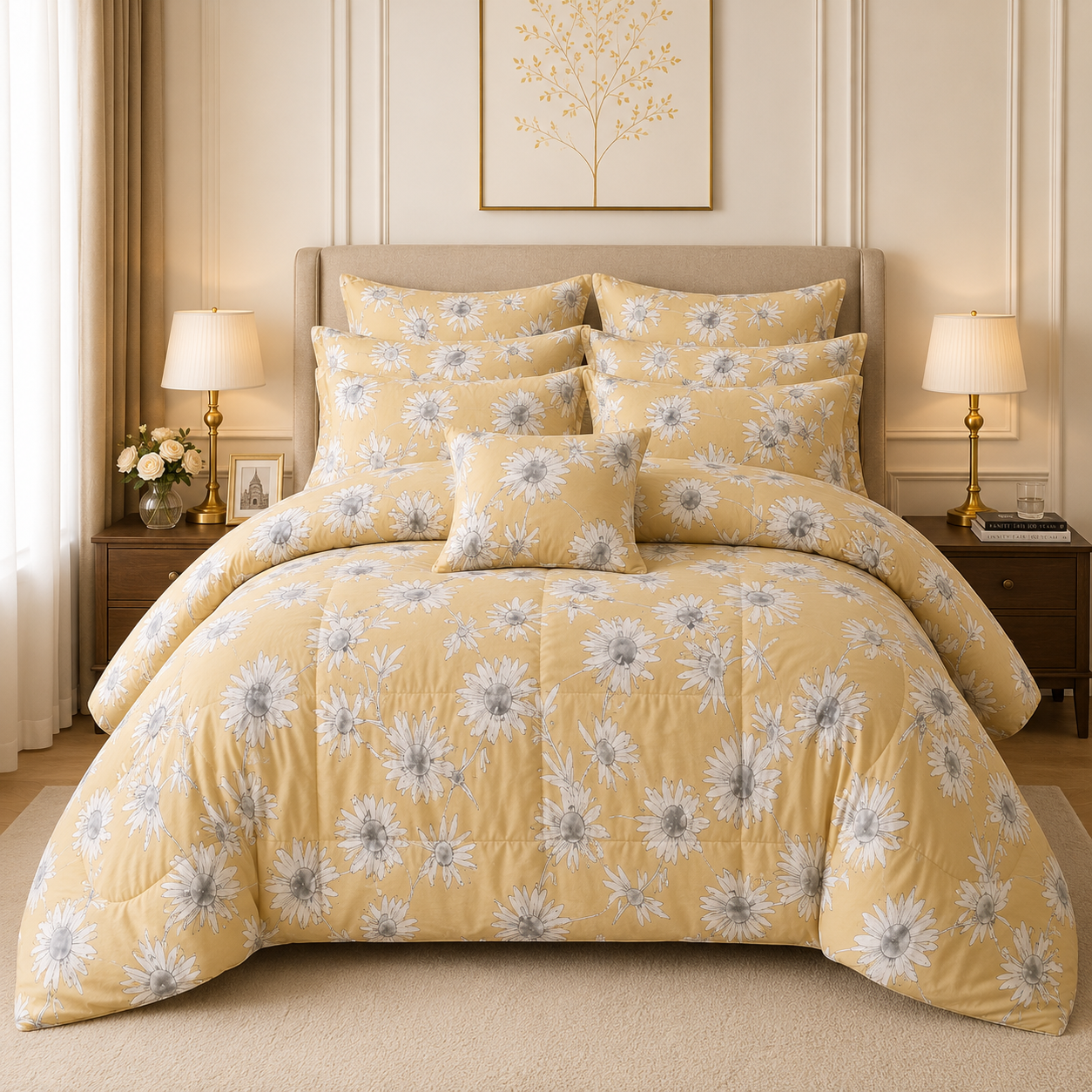Premium Summer King Size Comforter Set - 7-Piece A8