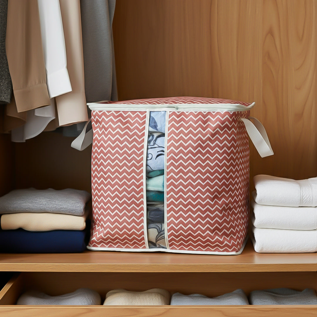 110 GSM Non Woven Storage Bag In Wavy Print