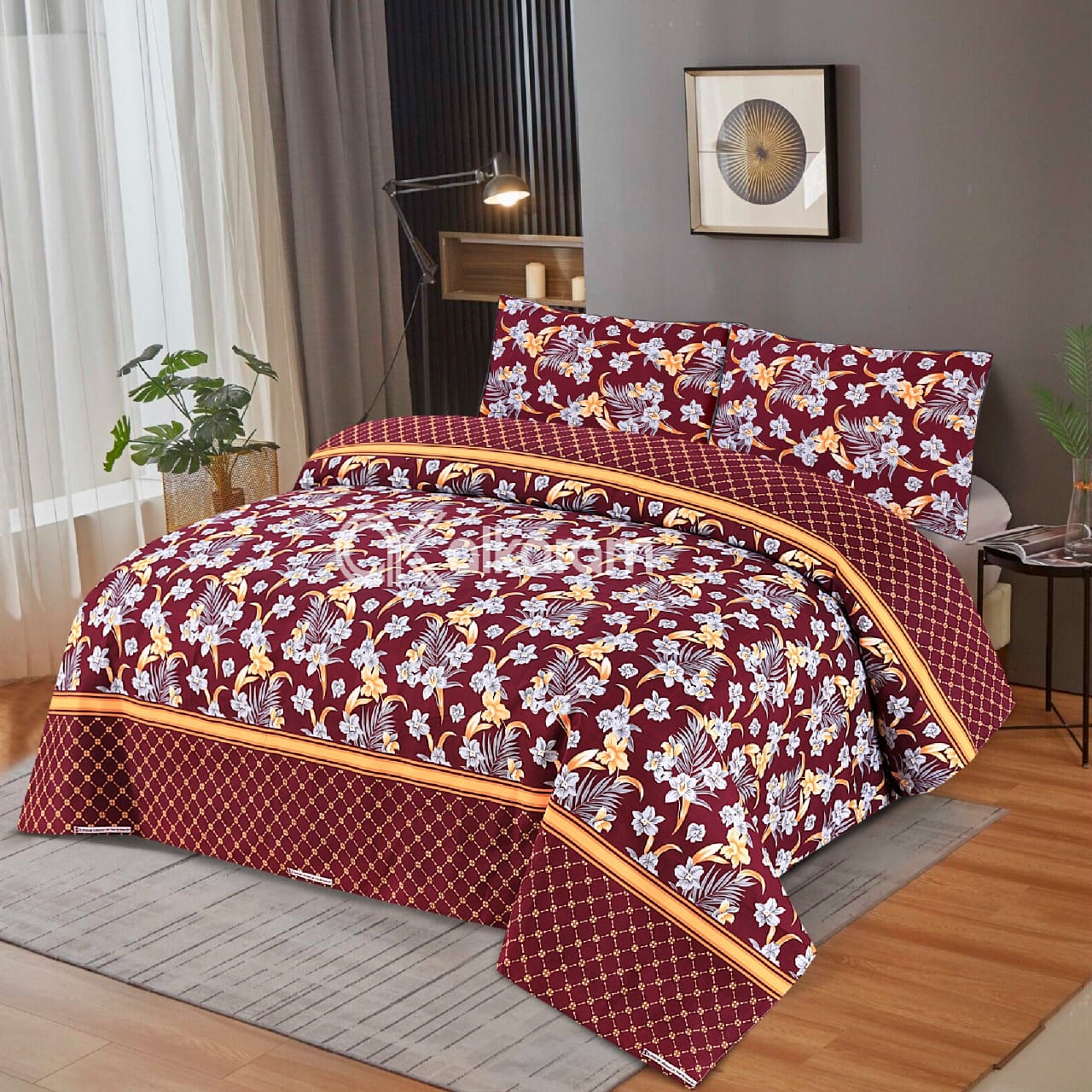 3 Pcs Cotton Bed Sheet Set
