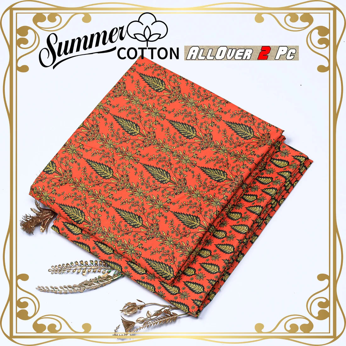 2 Piece – Cotton Digital Print Suit ( Design A-24)