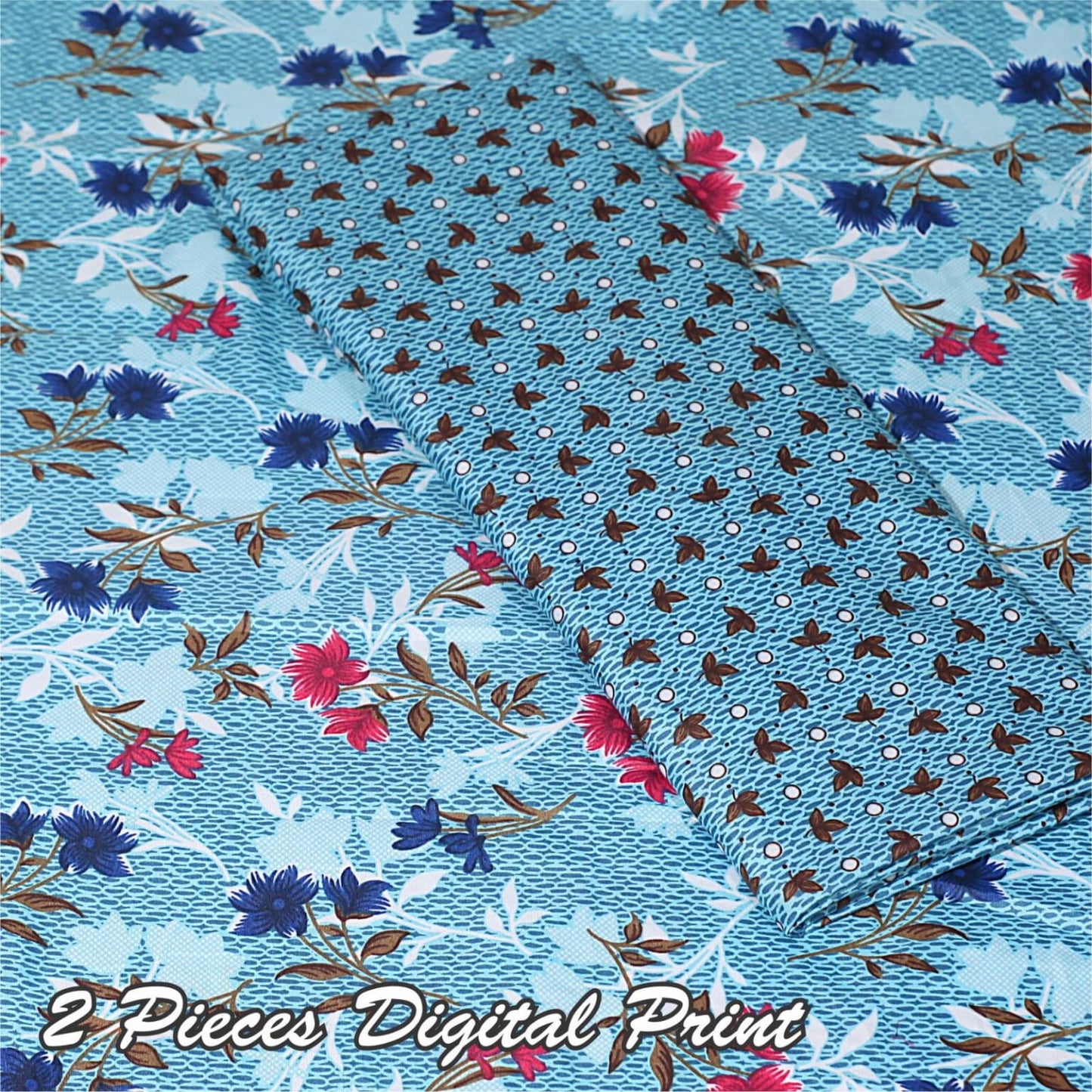 2 Piece – Cotton Digital Print Suit ( Design A-19)