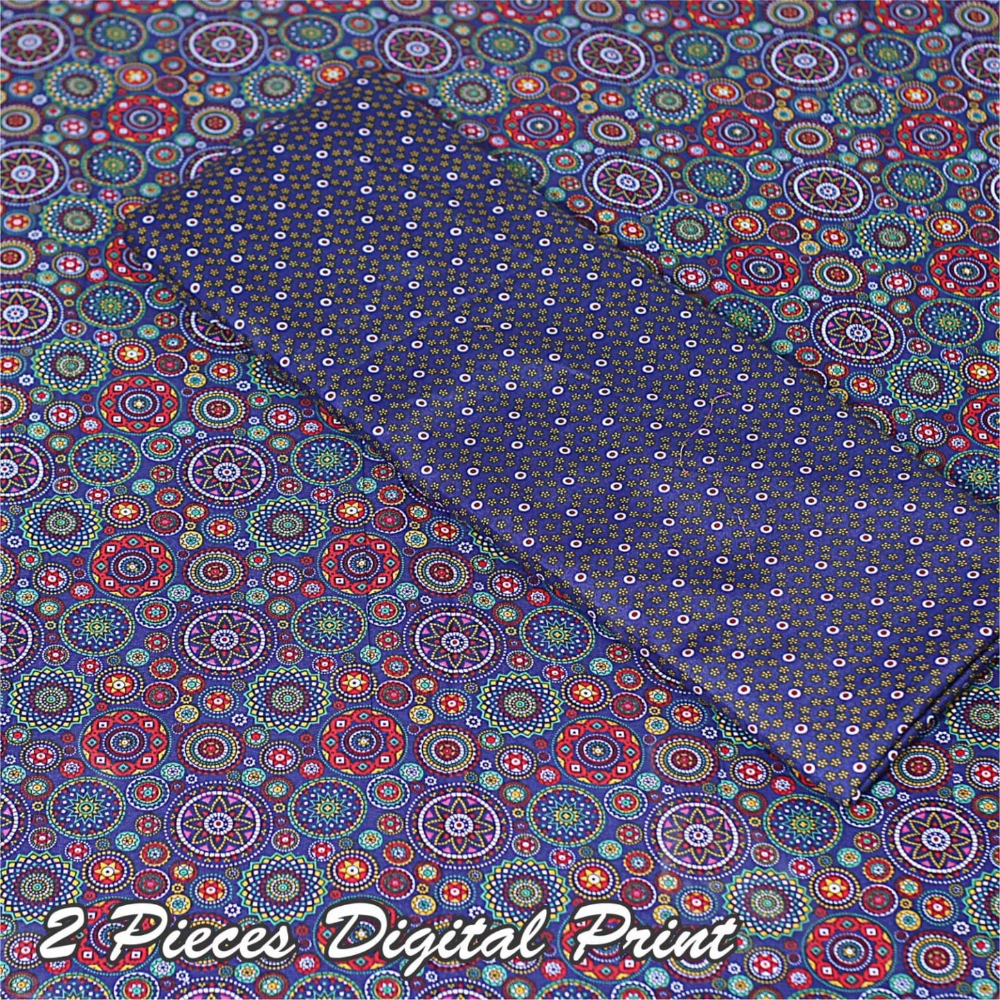 2 Piece – Cotton Digital Print Suit ( Design A-7)