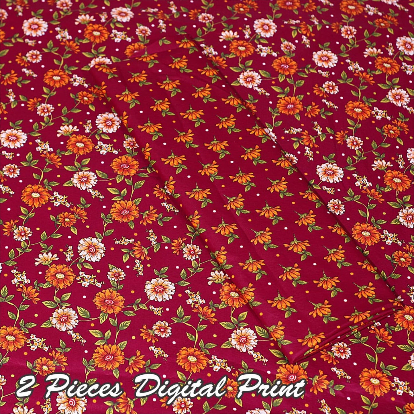 2 Piece – Cotton Digital Print Suit ( Design A-14)