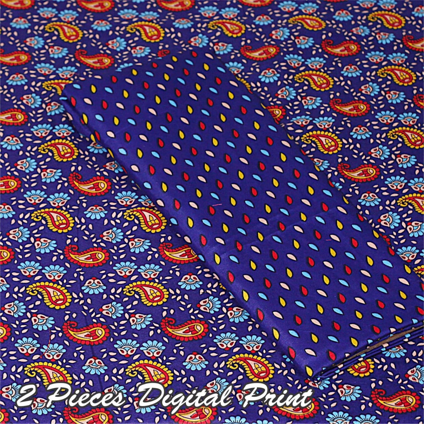 2 Piece – Cotton Digital Print Suit ( Design A-12)