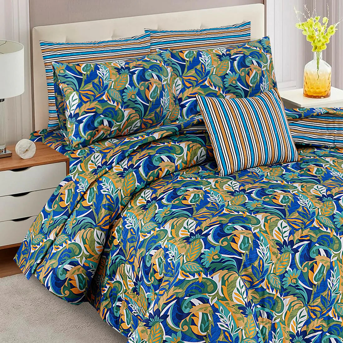 Premium Summer King Size Comforter Set - 7-Piece A41