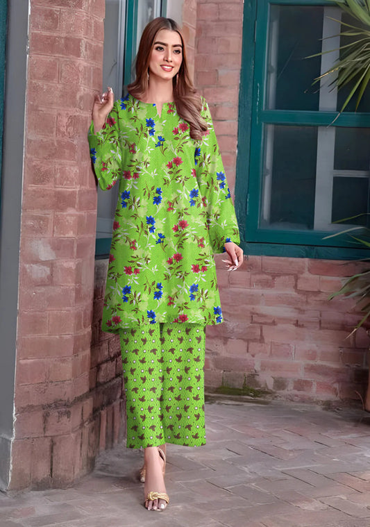2 Piece – Cotton Digital Print Suit ( Design A-22)
