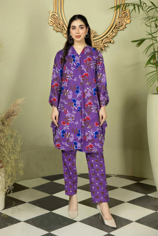 2 Piece – Cotton Digital Print Suit ( Design A-21)