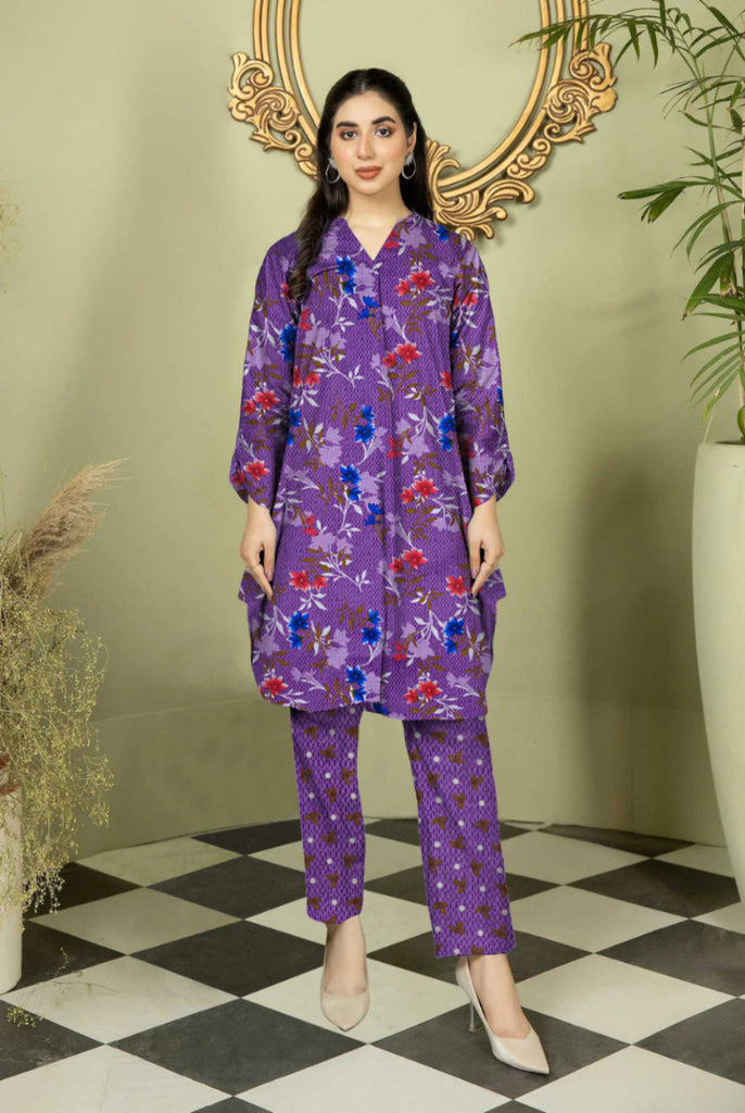2 Piece – Cotton Digital Print Suit ( Design A-21)