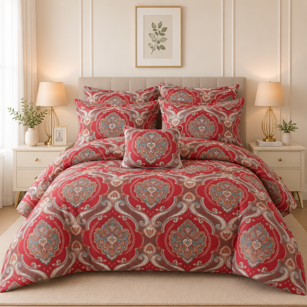 Premium Summer King Size Comforter Set - 7-Piece A47
