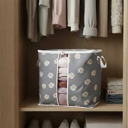 120 & 110 GSM Non Woven Storage Bag In Floral Print (Grey)