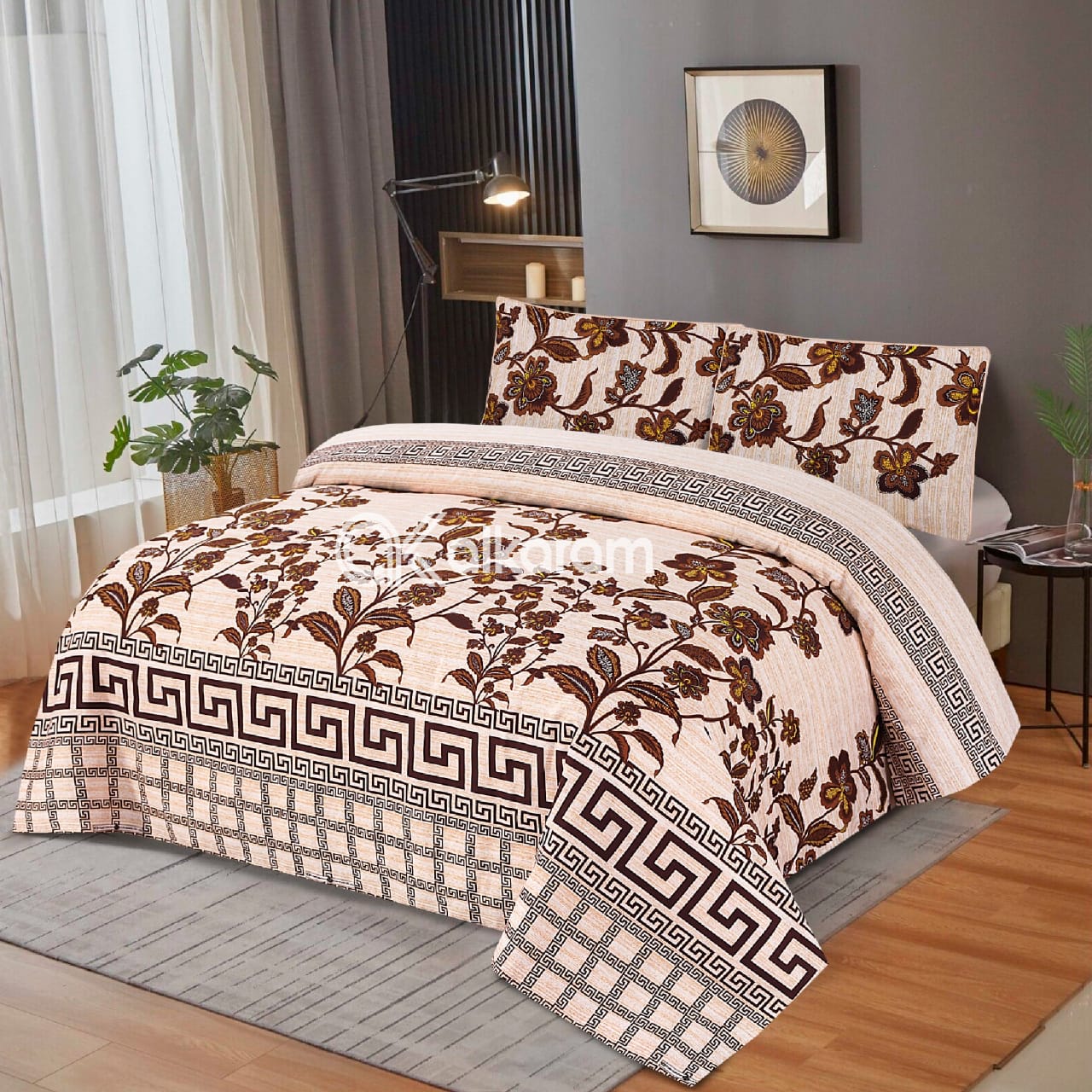 3 Pcs Cotton Bed Sheet Set