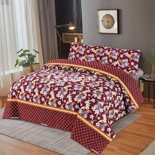 3 Pcs Cotton Bed Sheet Set