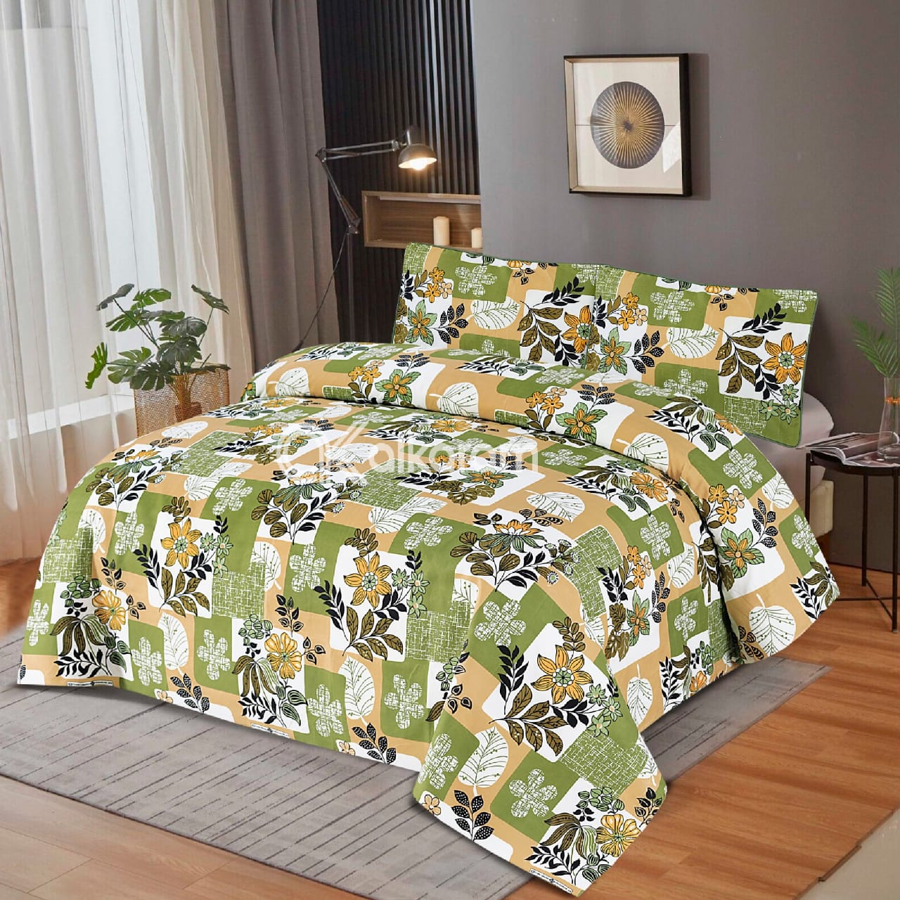 3 Pcs Cotton Bed Sheet Set