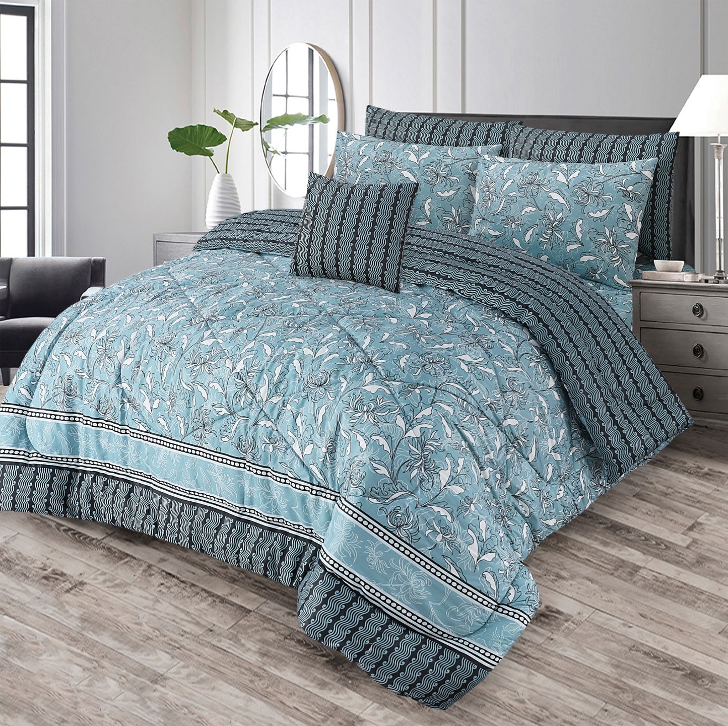 Premium Summer King Size Comforter Set - 7-Piece A34