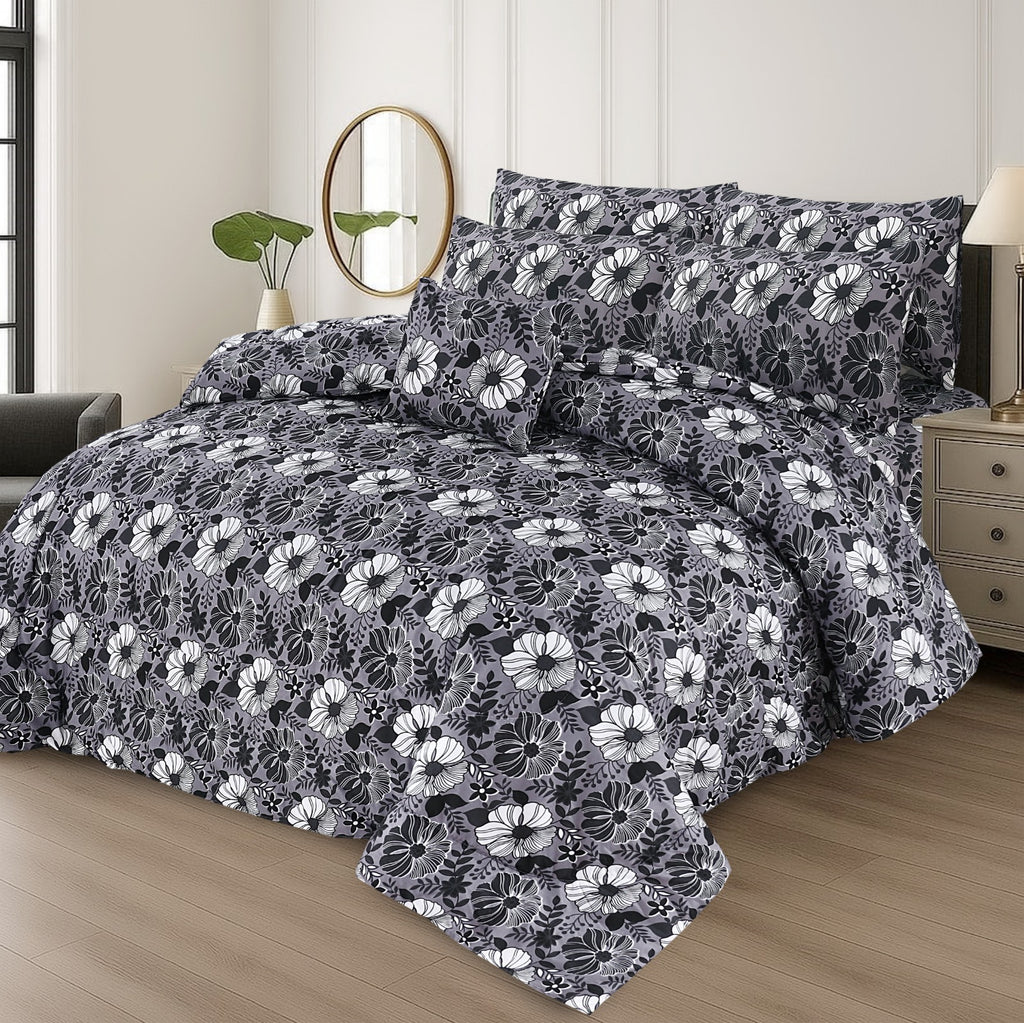 Premium Summer King Size Soft Cotton Comforter Set - 7-Piece N9