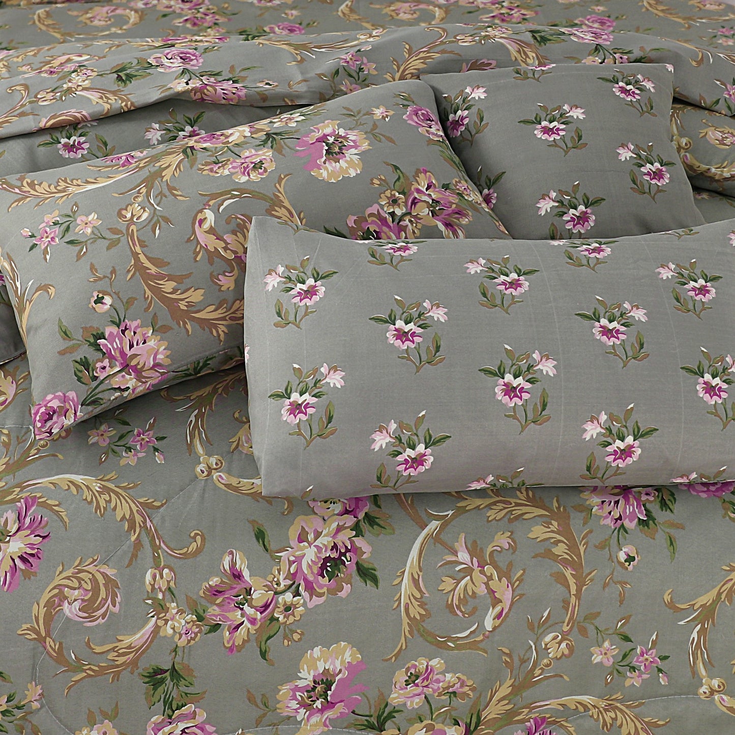 Premium Summer King Size Soft Cotton Comforter Set - 7-Piece