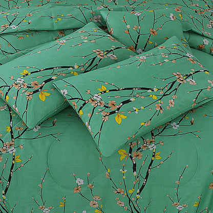 Premium Summer King Size Soft Cotton Comforter Set - 7-Piece