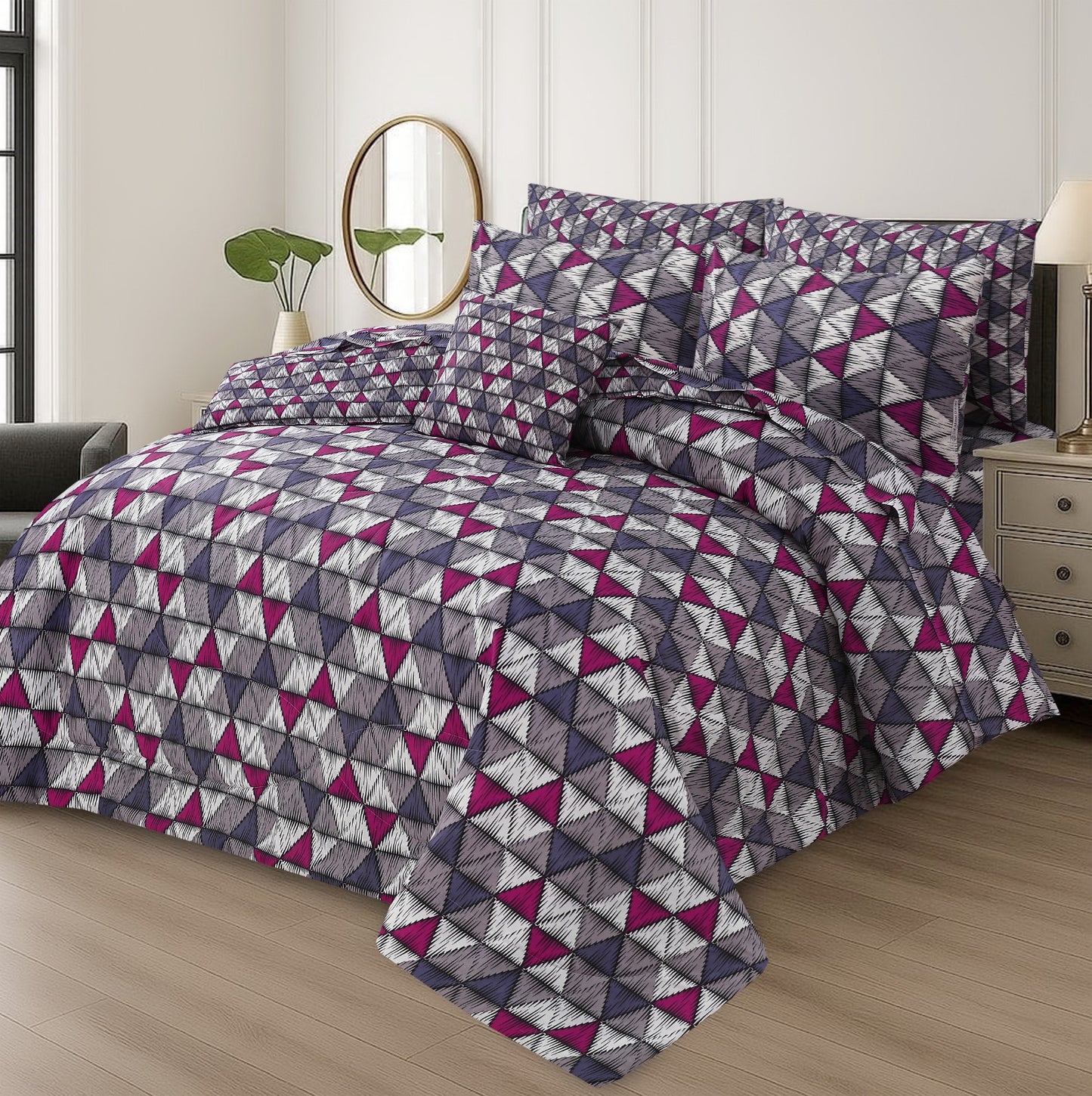 Premium Summer King Size Comforter Set - 7-Piece A44