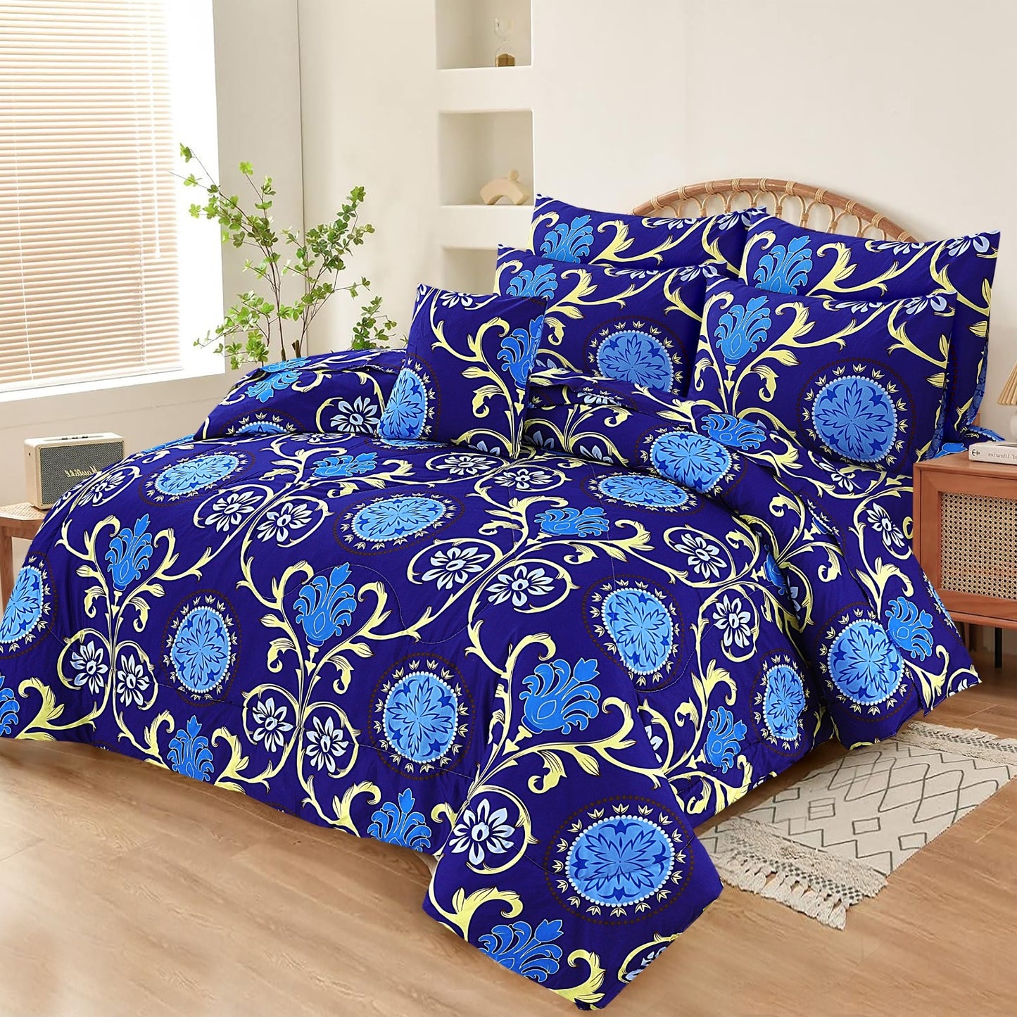 Premium Summer King Size Comforter Set - 7-Piece A43