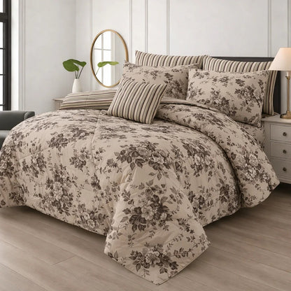 Premium Summer King Size Comforter Set - 7-Piece N26