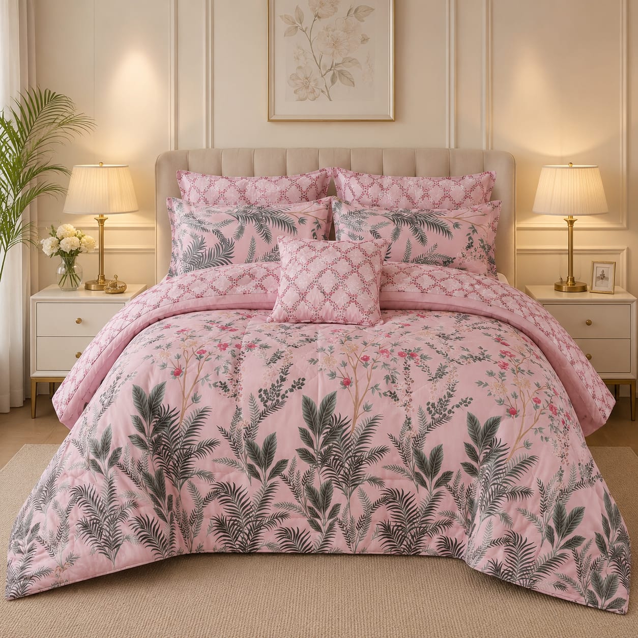 Premium Summer King Size Comforter Set - 7-Piece A14