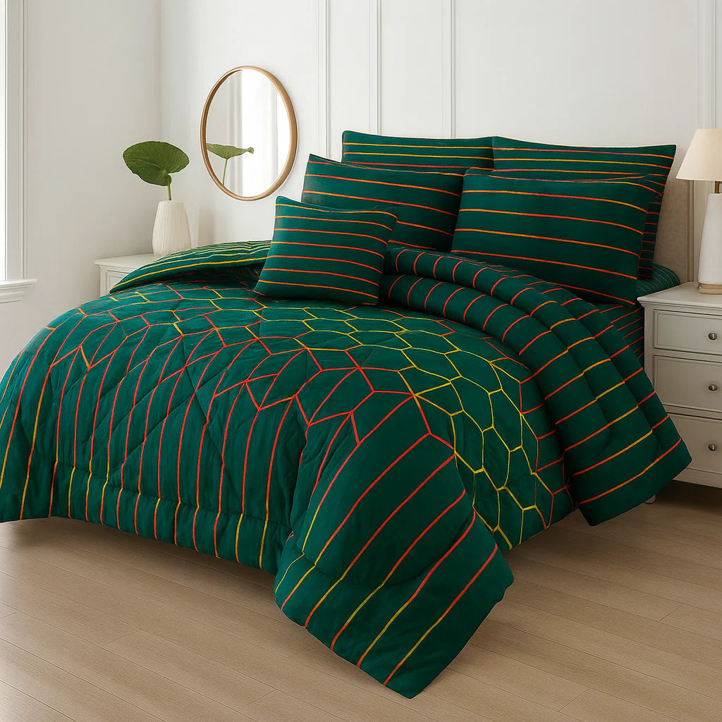 Premium Summer King Size Comforter Set - 7-Piece N26