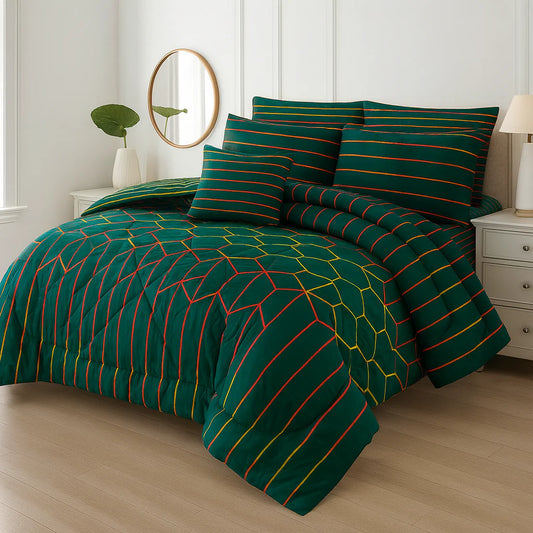 Premium Summer King Size Comforter Set - 7-Piece N26