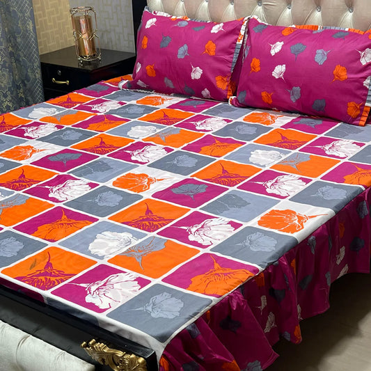 Frill King Size Bed Sheet Set-019