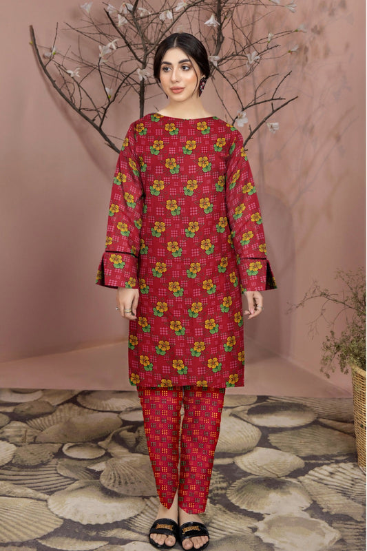 2 Piece – Cotton Digital Print Suit ( Design A-11)