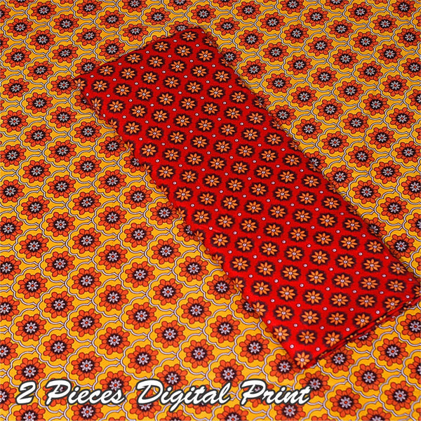 2 Piece – Cotton Digital Print Suit ( Design A-9)