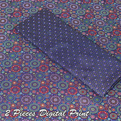 2 Piece – Cotton Digital Print Suit ( Design A-7)