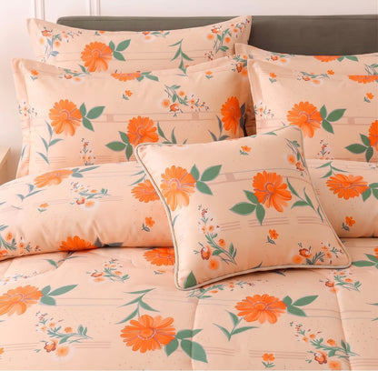 Premium Summer King Size Soft Cotton Comforter Set - 7-Piece