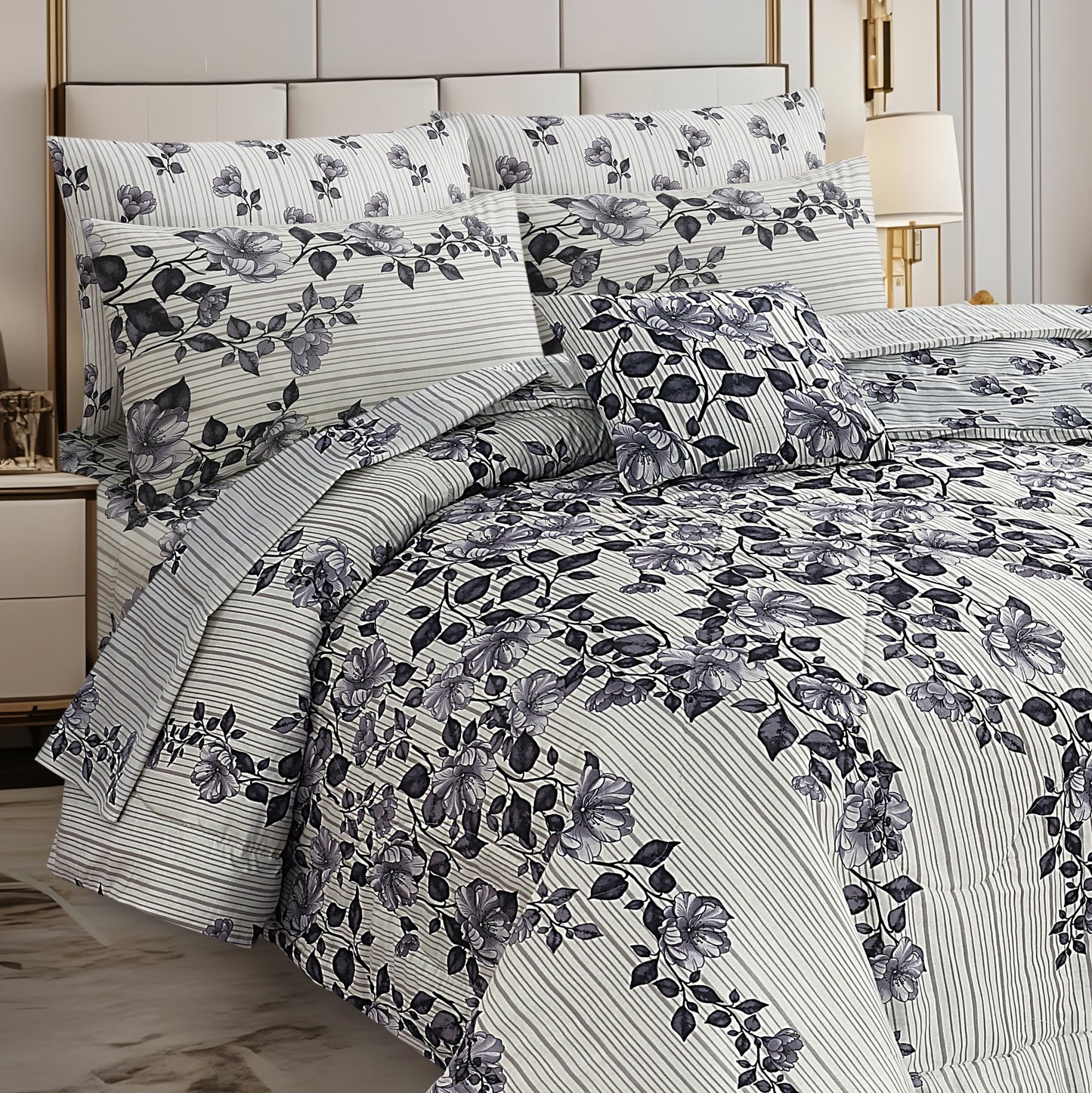 Premium Summer King Size Comforter Set - 7-Piece A16